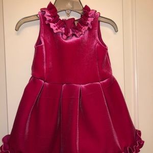Hot pink velvet dress more like 2T very elegant